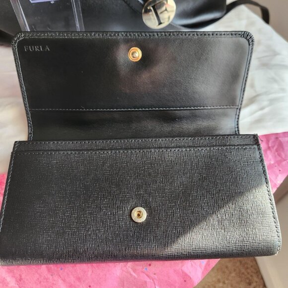 Furla Black Saffiano Leather 5 pc tote set EUC - Picture 7 of 15